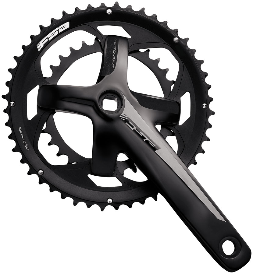 FSA VeroComp Crankset, 2x, 50/34T, 172.5mm, 9sp, JIS