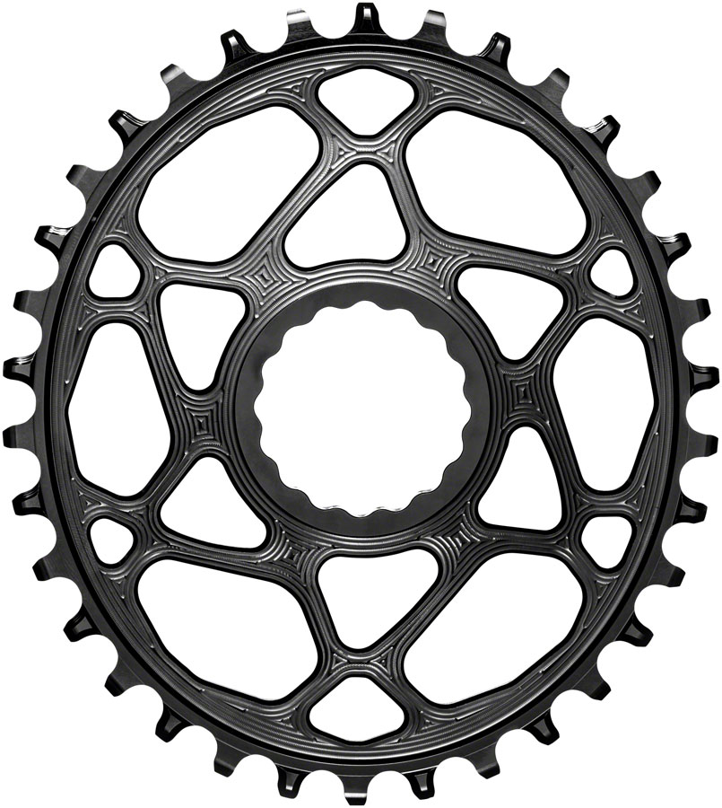 absoluteBLACK Oval Direct Mount Chainring - 34t, CINCH Direct Mount, 3mm Offset, Requires Hyperglide+ Chain, Black 
