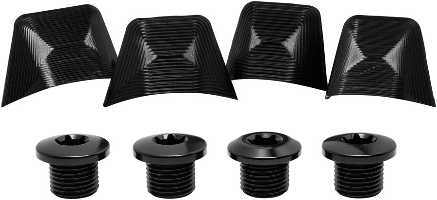 absoluteBLACK Crank Bolts and Covers - For Ultegra 6800 Cranks, Black 