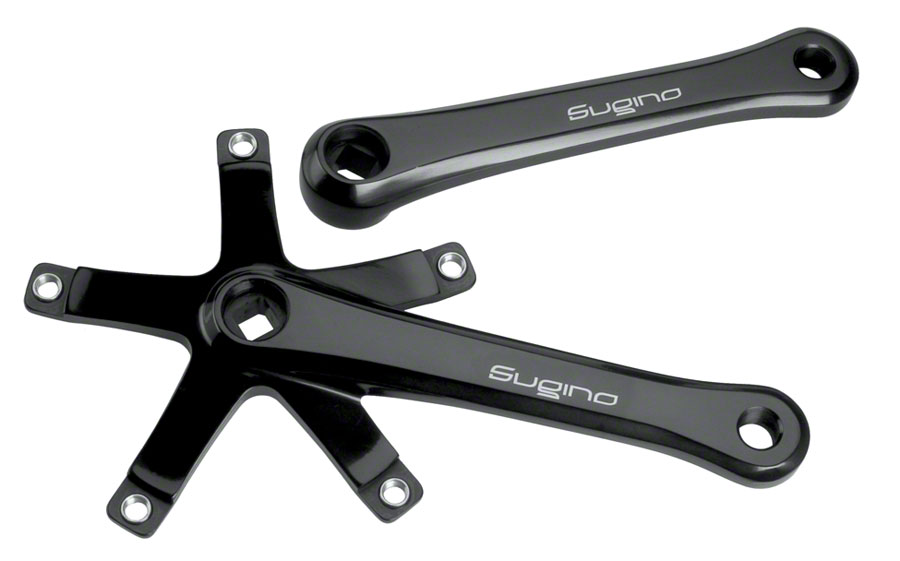 Sugino 75 Track Crank Arm Set - 170mm, 144 BCD, Square Taper ISO Spindle Interface, Black






