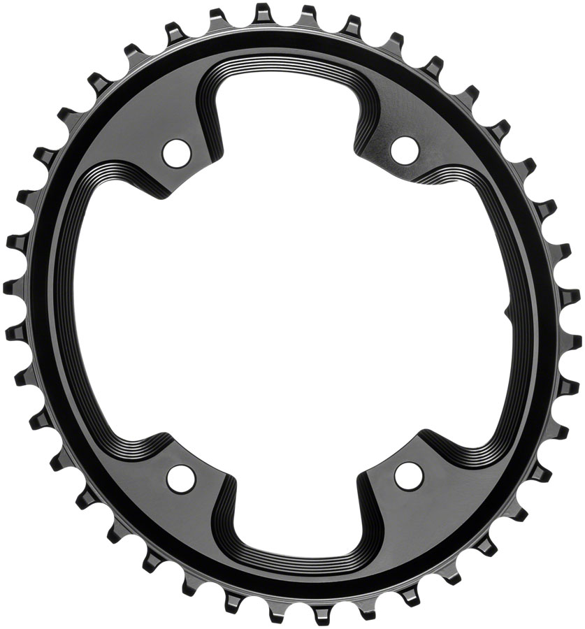 absoluteBLACK Oval 110 BCD CX Chainring - 40t, 110 Shimano Asymmetric BCD, 4-Bolt, Narrow-Wide, Black 