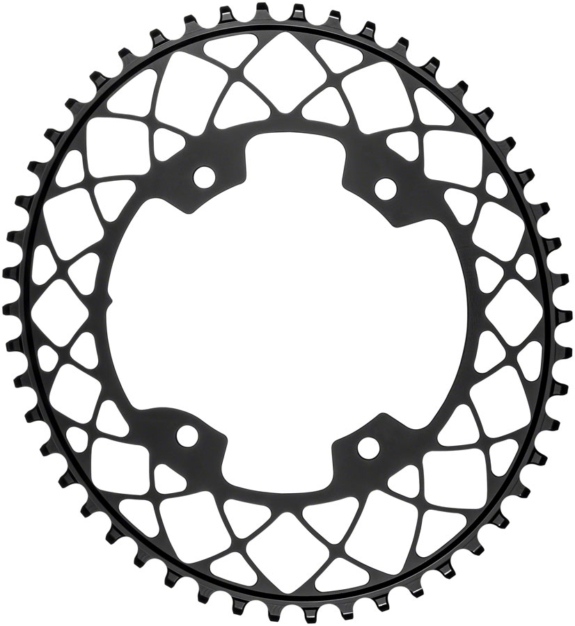 absoluteBLACK Oval 110 BCD Gravel Chainring - 48t, 110 Shimano Asymmetric BCD, 4-Bolt, Narrow-Wide, Black 