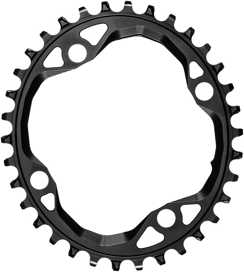 absoluteBLACK Oval 104 BCD Chainring - 34t, 104 BCD, 4-Bolt, Narrow-Wide, Black 