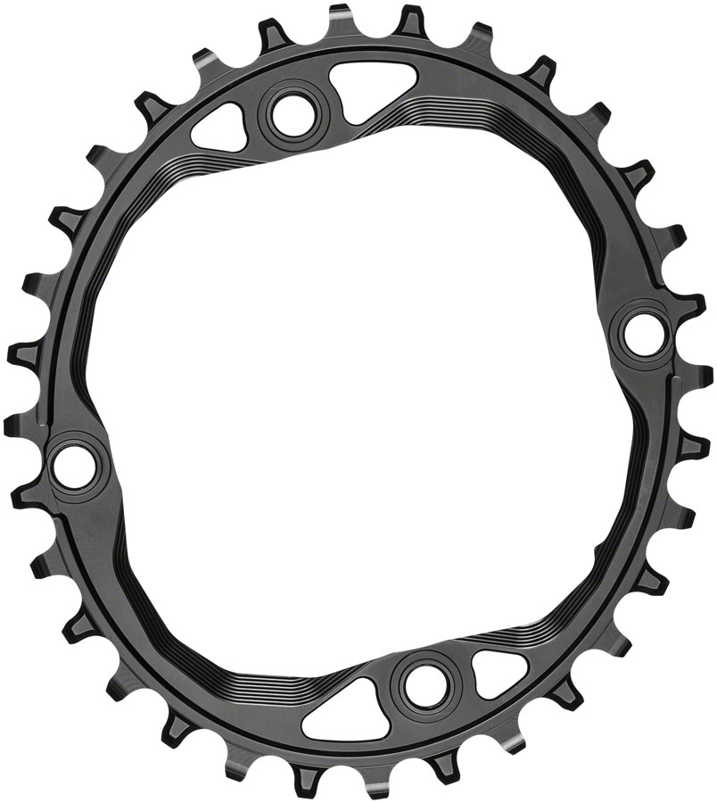 absoluteBLACK Oval 104 BCD Chainring - 32t, 104 BCD, 4-Bolt, Requires Hyperglide+ Chain, Black 