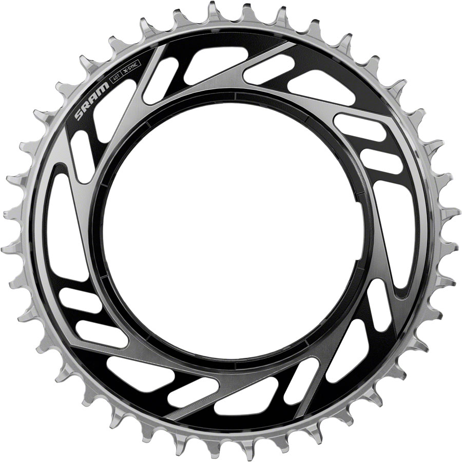 SRAM RED XPLR X-Sync Thread Mount Chainring - 38t, 12/13-Speed, Thread Mount (For RED XPLR AXS PM Spider), 6.5mm Offset, Black/Silver, E1