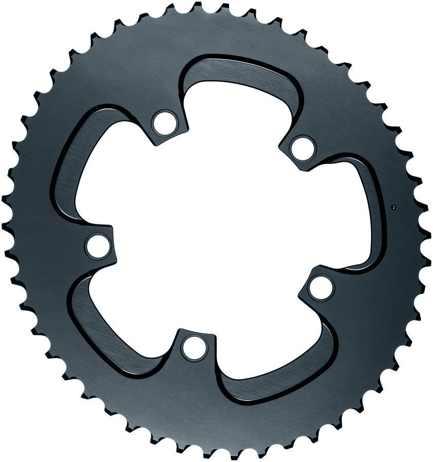 absoluteBLACK Silver Series Oval 110 BCD Outer Chainring - 50t, 110 BCD, 5-Bolt, Gray 