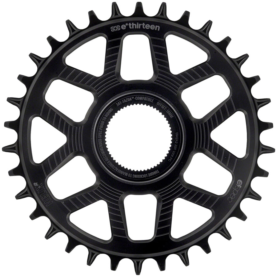 e*thirteen Helix Race e*spec Chainring - Fazua Ride 60 Direct Mount, 18mm Offset, 34T, 11/12 Speed, Black