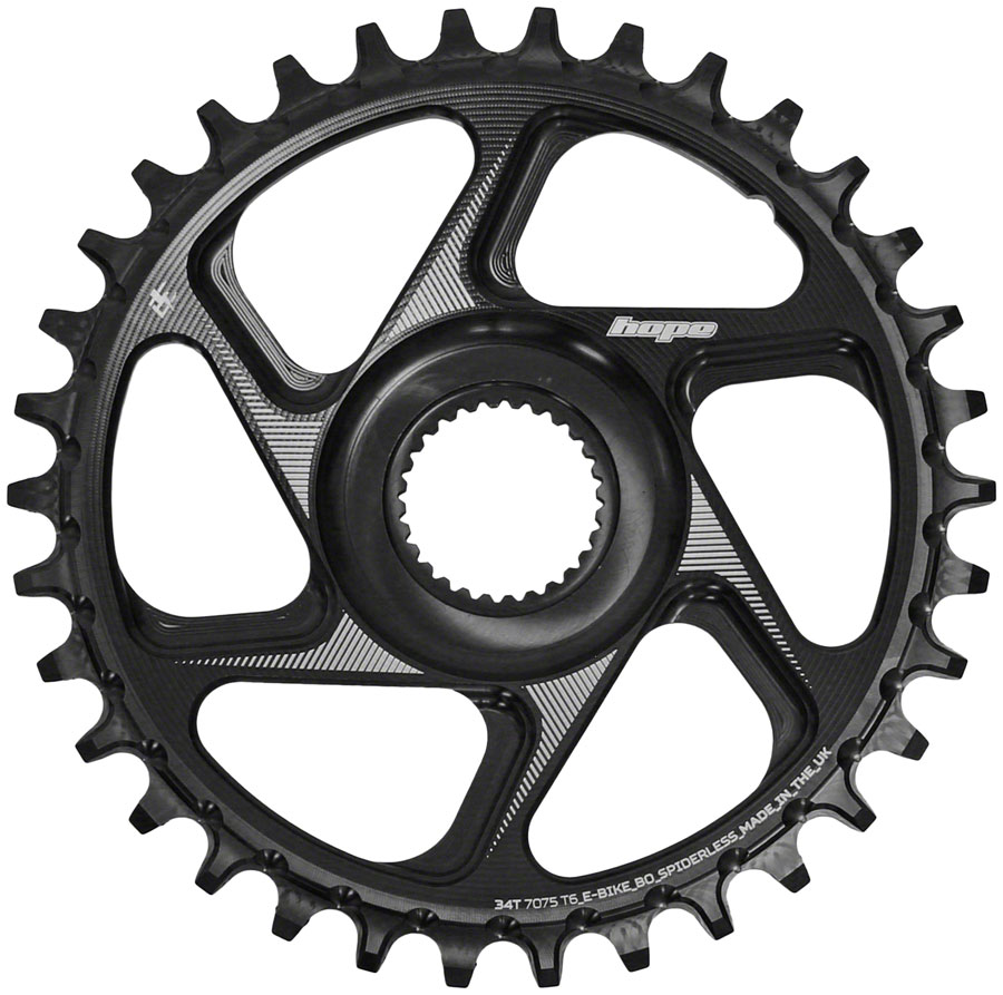 Hope Spiderless Chainring - 34T, R22, Ebike, Bosch, Black