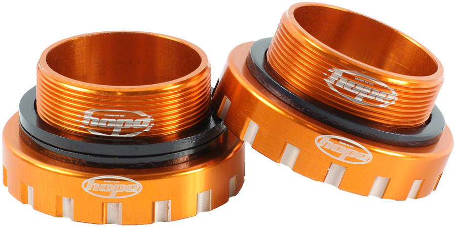 Hope BSA30 Threaded Bottom Bracket - 68/73/83/100/120mm, For 30mm Spindle, Stainless, Orange