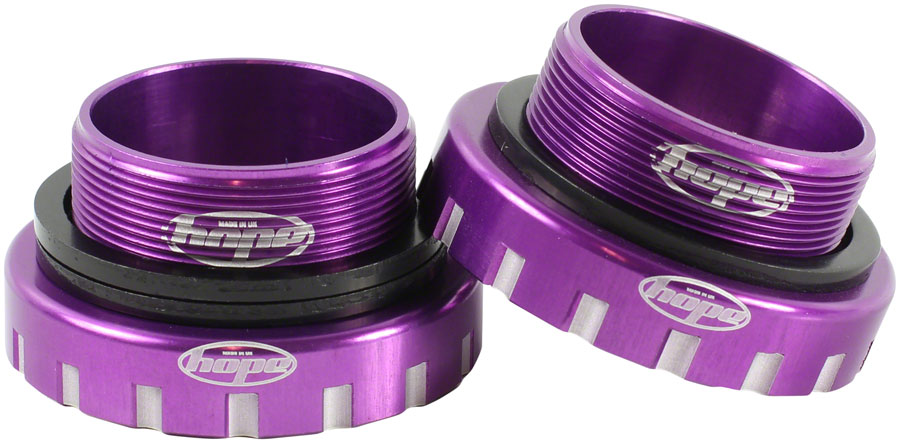 Hope BSA30 Threaded Bottom Bracket - 68/73/83/100/120mm, For 30mm Spindle, Stainless, Purple