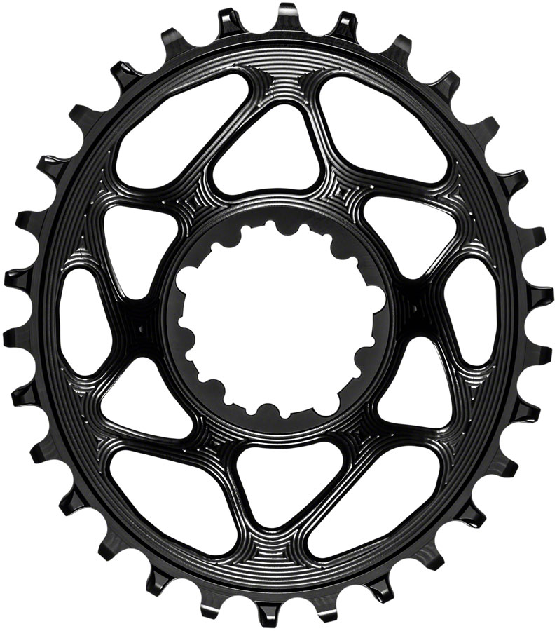 absoluteBLACK Oval Narrow-Wide Direct Mount Chainring - 30t, SRAM 3-Bolt Direct Mount, 6mm Offset, Black 