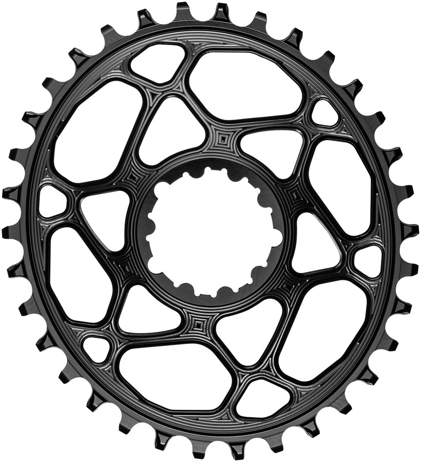 absoluteBLACK Oval Narrow-Wide Direct Mount Chainring - 34t, SRAM 3-Bolt Direct Mount, 6mm Offset, Black 
