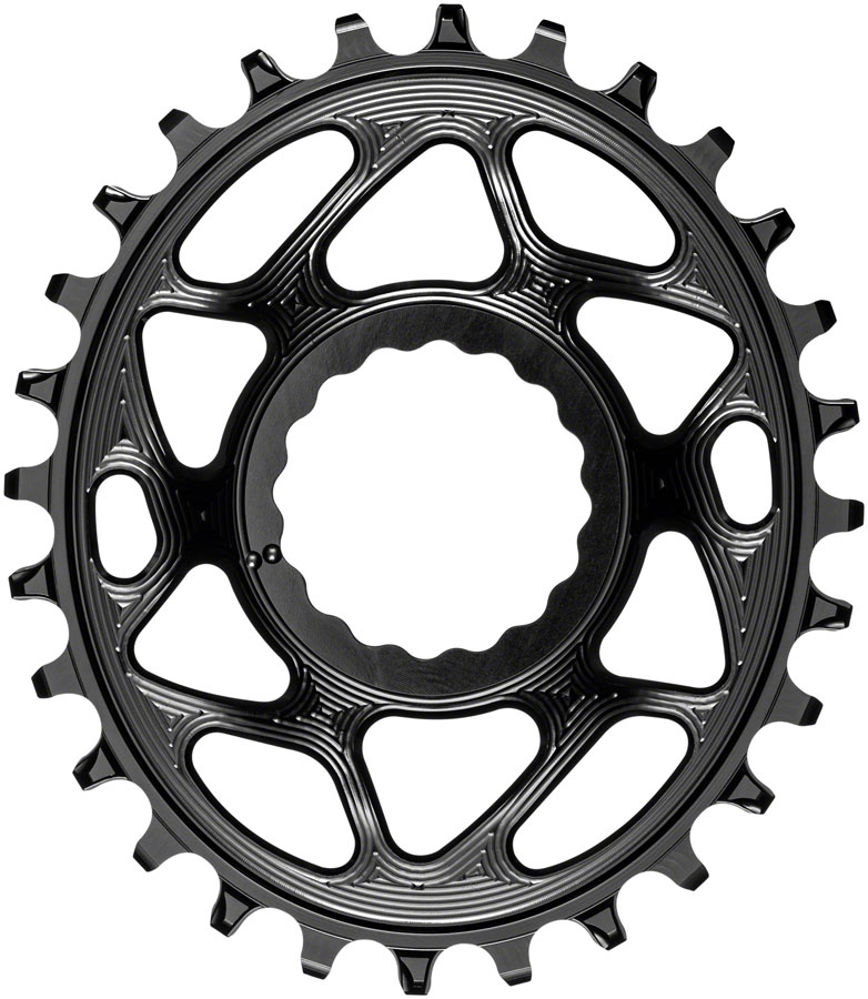 absoluteBLACK Oval Narrow-Wide Direct Mount Chainring - 28t, CINCH Direct Mount, 6mm Offset, Black 