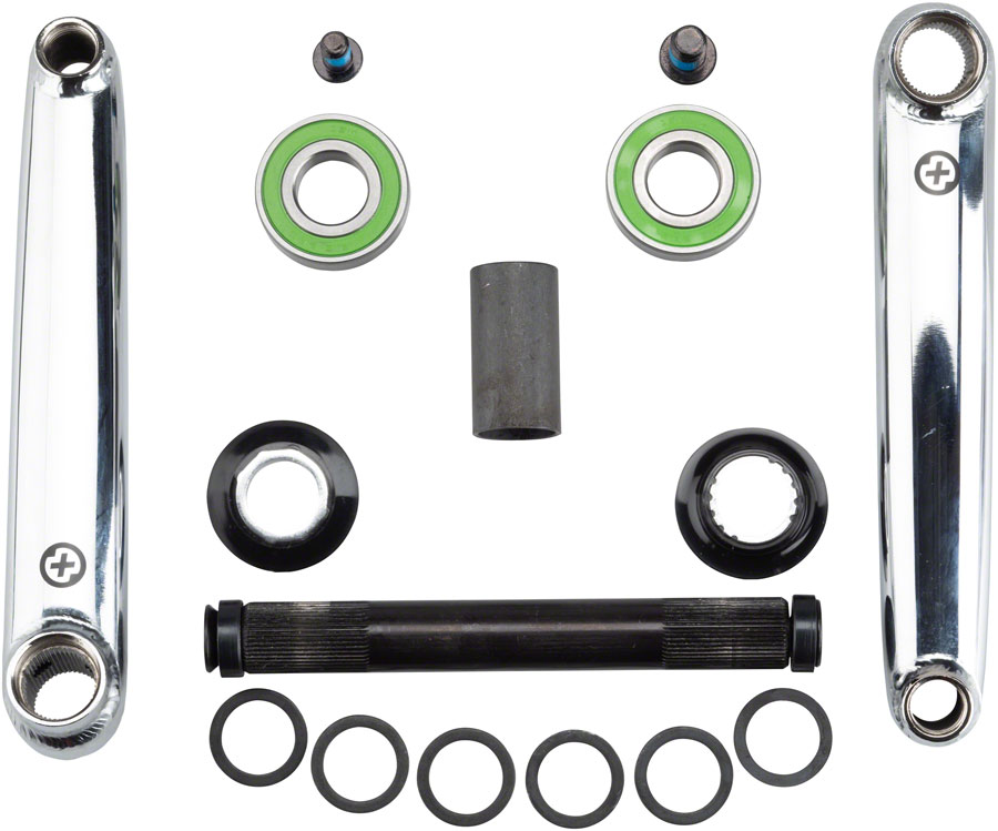 thumbnail image 2 of Blank BMX 3pc Crank Set With Sealed Mid Bottom Bracket – 175mm, Black Cromoly 2 of 6