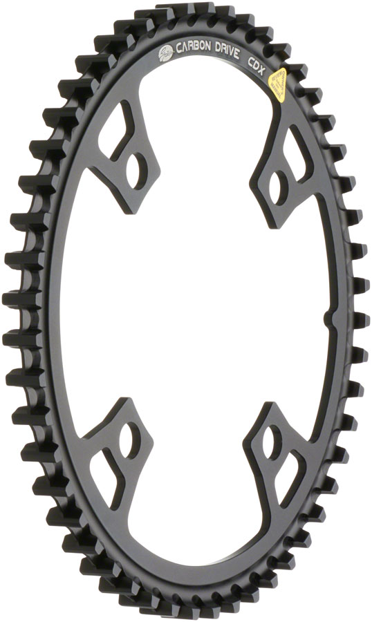 Gates Carbon Drive CDX CenterTrack Front Belt Drive Ring - 55t, 4-Bolt, 104mm BCD, Black