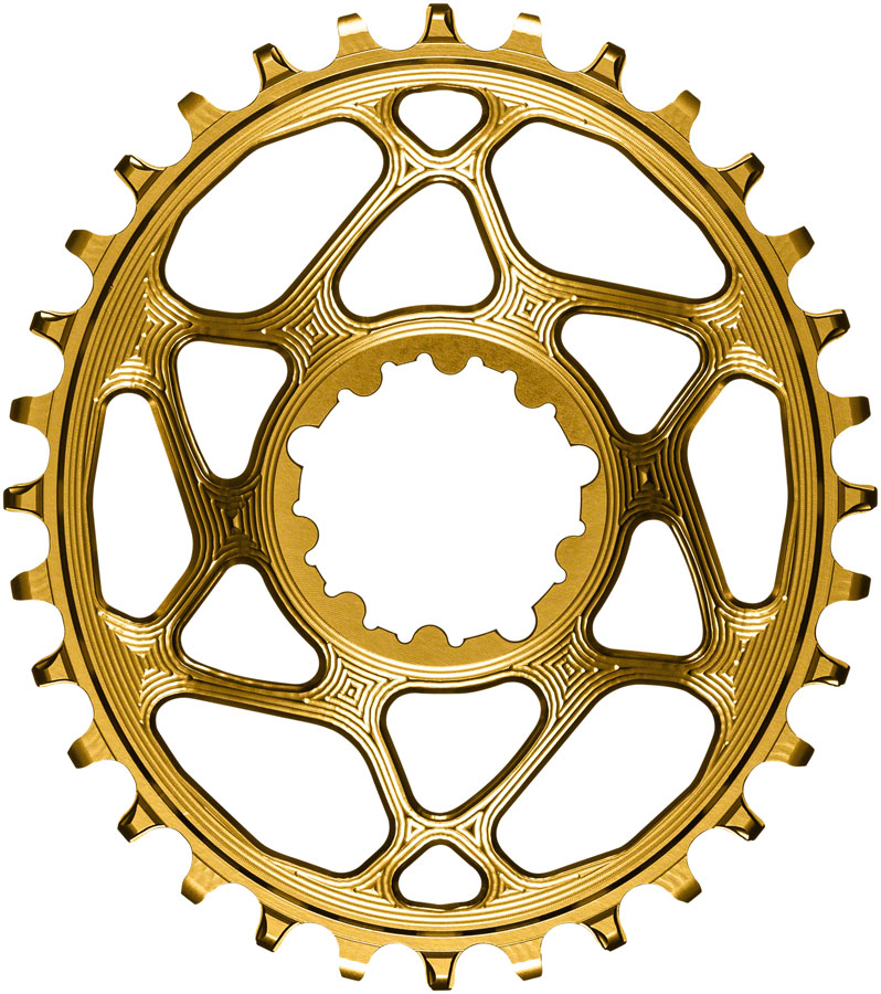 absoluteBLACK Oval Narrow-Wide Direct Mount Chainring - 32t, SRAM 3-Bolt Direct Mount, 3mm Offset, Gold 