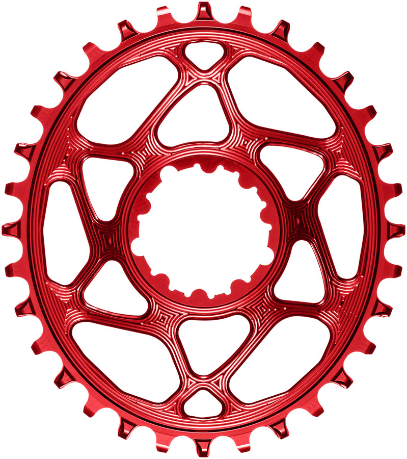 absoluteBLACK Oval Narrow-Wide Direct Mount Chainring - 32t, SRAM 3-Bolt Direct Mount, 3mm Offset, Red 