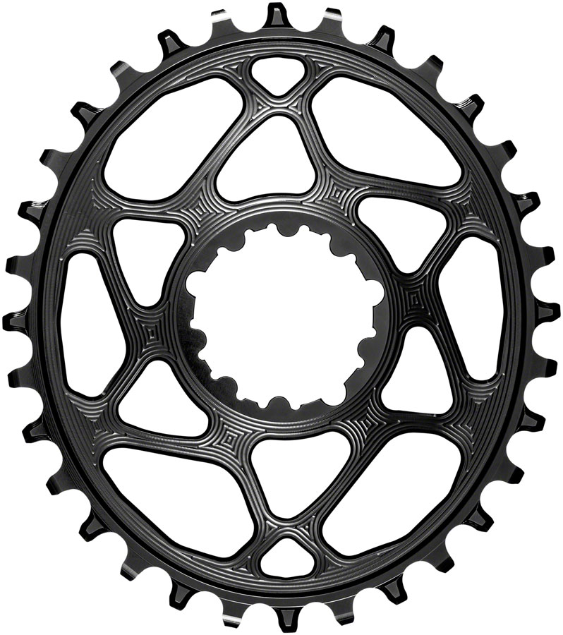 absoluteBLACK Oval Direct Mount Chainring - 32t, SRAM 3-Bolt Direct Mount, 3mm Offset, Requires Hyperglide+ Chain, Black 
