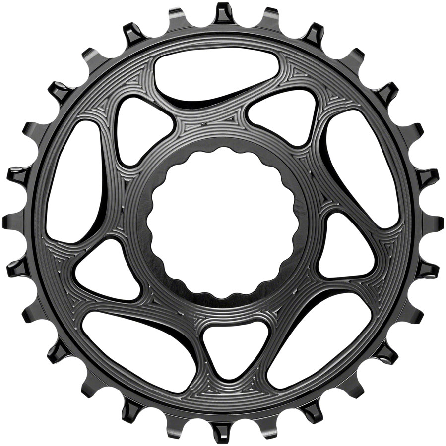 absoluteBLACK Round Narrow-Wide Direct Mount Chainring - 28t, CINCH Direct Mount, 3mm Offset, Black 