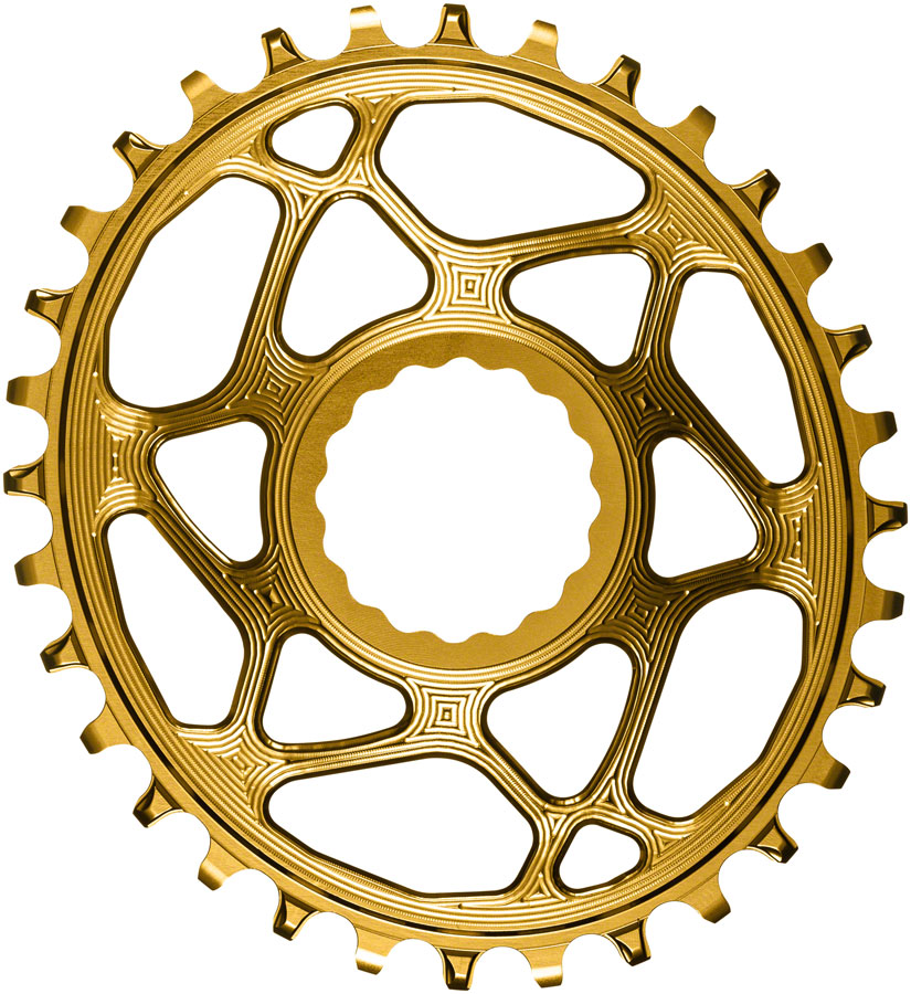 absoluteBLACK Oval Narrow-Wide Direct Mount Chainring - 32t, CINCH Direct Mount, 3mm Offset, Gold 
