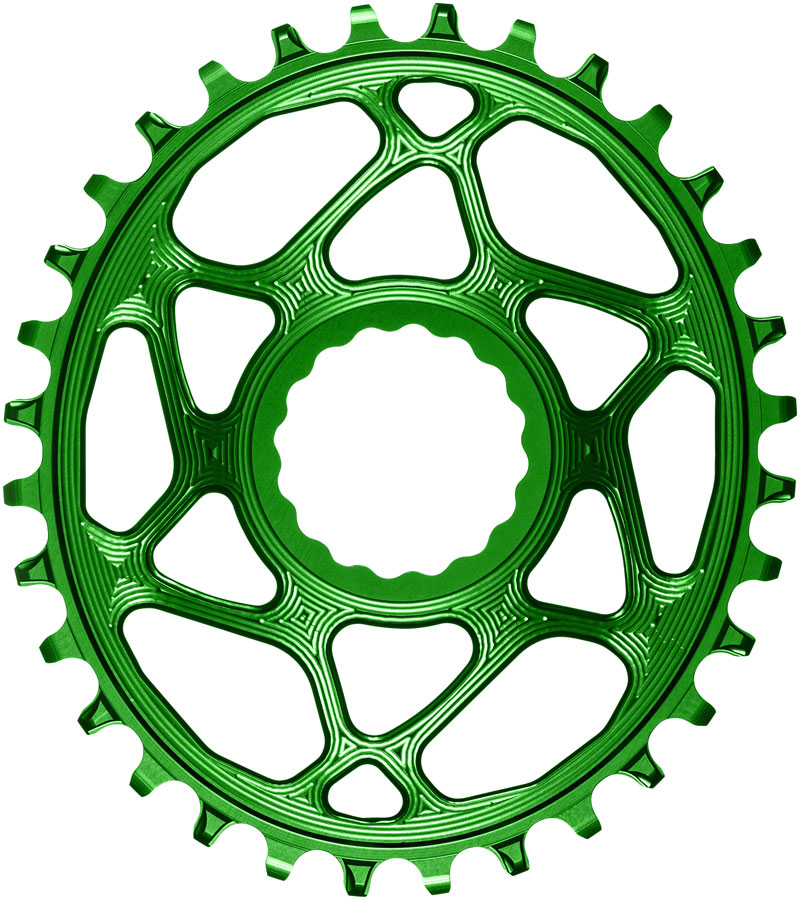 absoluteBLACK Oval Narrow-Wide Direct Mount Chainring - 32t, CINCH Direct Mount, 3mm Offset, Green 