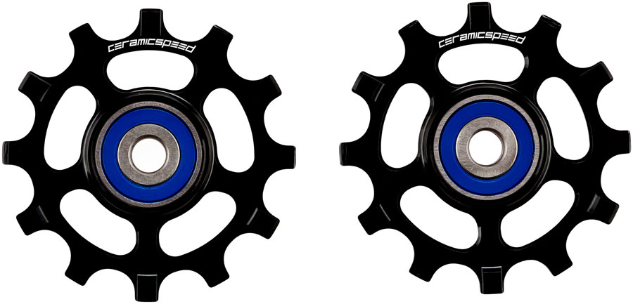CeramicSpeed Pulley Wheels for Shimano 11-Speed - 12 Tooth Narrow Wide, Alloy, Black 