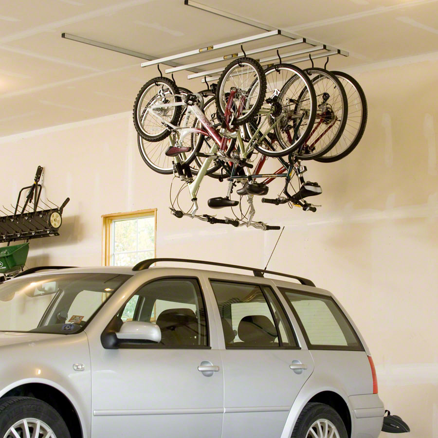Saris CycleGlide Ceiling Mount 4Bike Storage, Silver