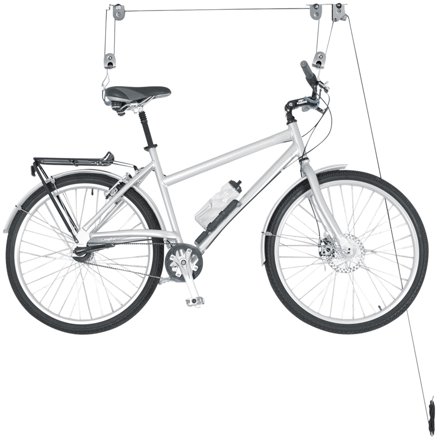 Delta Deluxe Ceiling Hoist Bike Storage Rack  -  1-Bike, Utility Straps Included