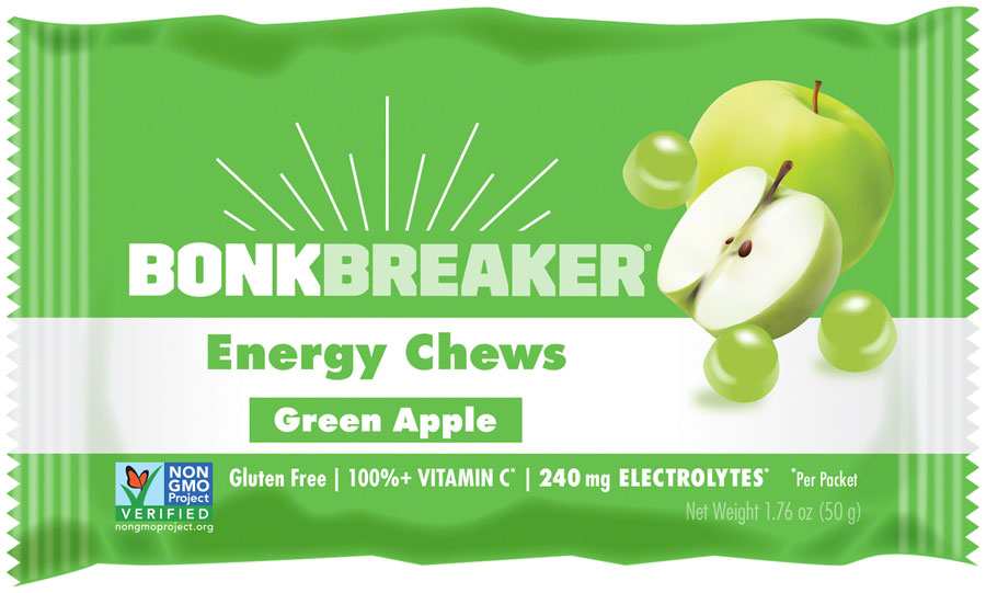 Bonk Breaker Energy Chews - Green Apple, Box of 10 Packs