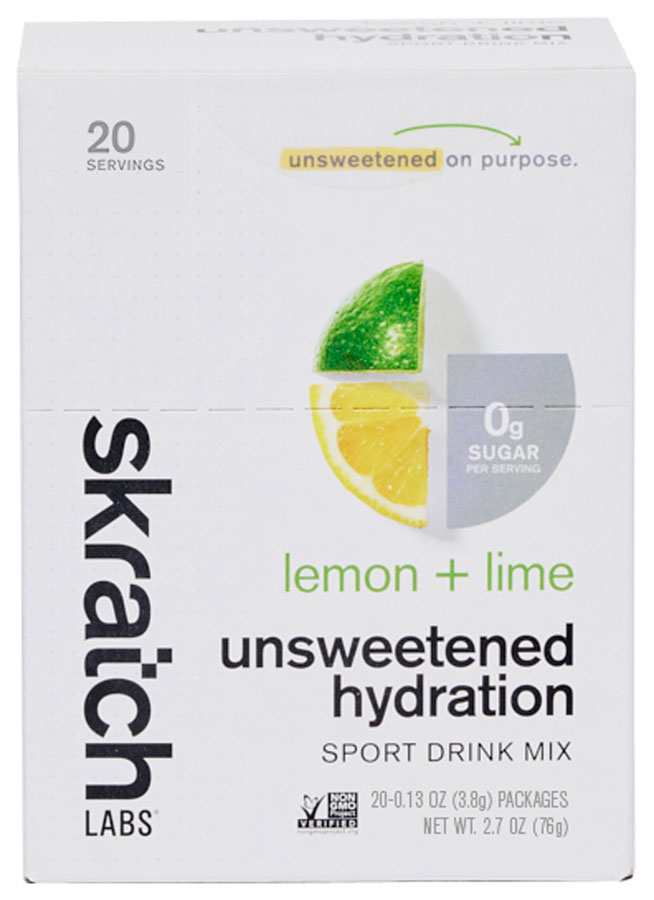 Skratch Labs Unsweetened Hydration Sport Drink Mix - Lemon + Lime, Single Serving 20-Pack