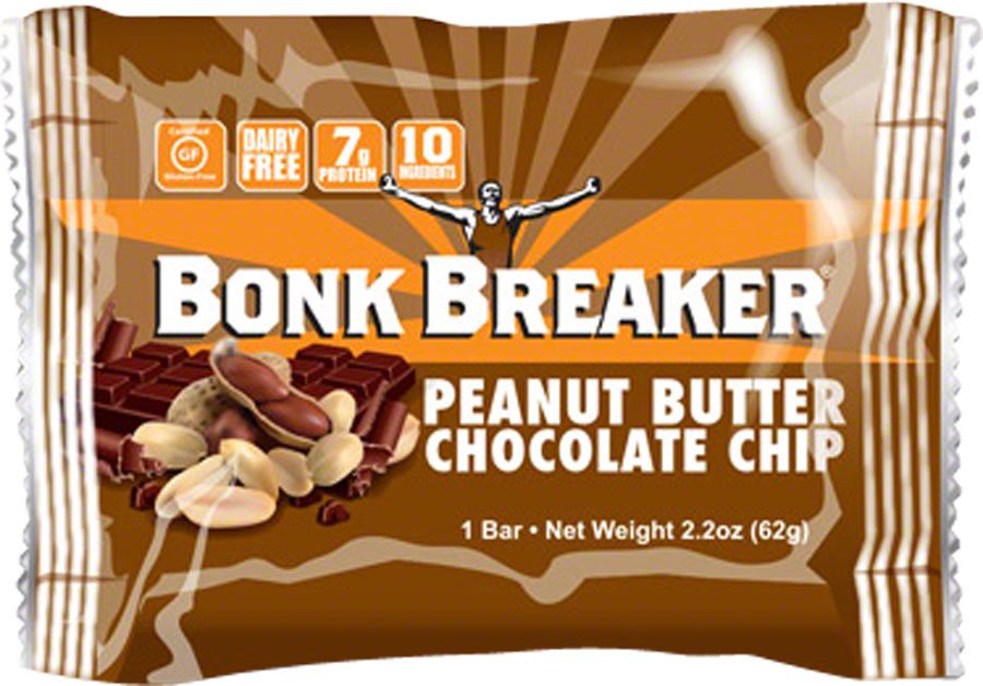 Bonk Breaker Energy Bar - Peanut Butter and Dark Chocolate Chip, Box of 12