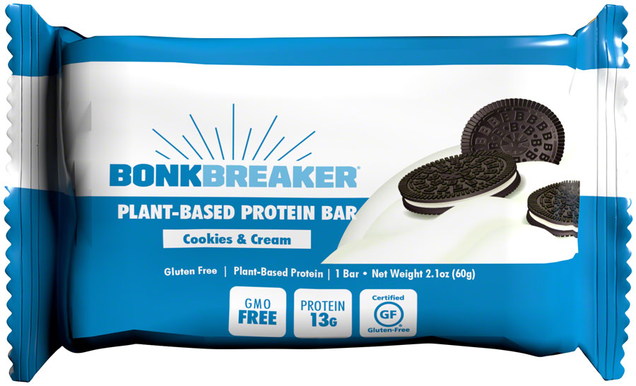 Bonk Breaker Plant Based Protein Bar - Cookies and Cream, Box of 12