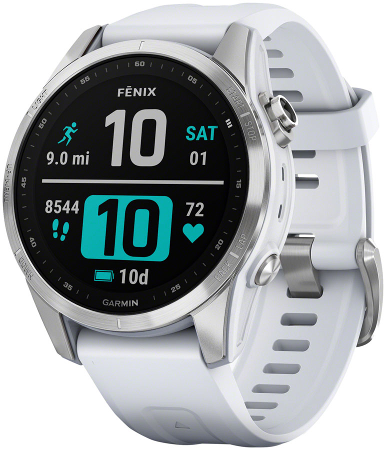 Garmin fnix 7S GPS Smartwatch - 42mm, Silver Case, Whitestone Band