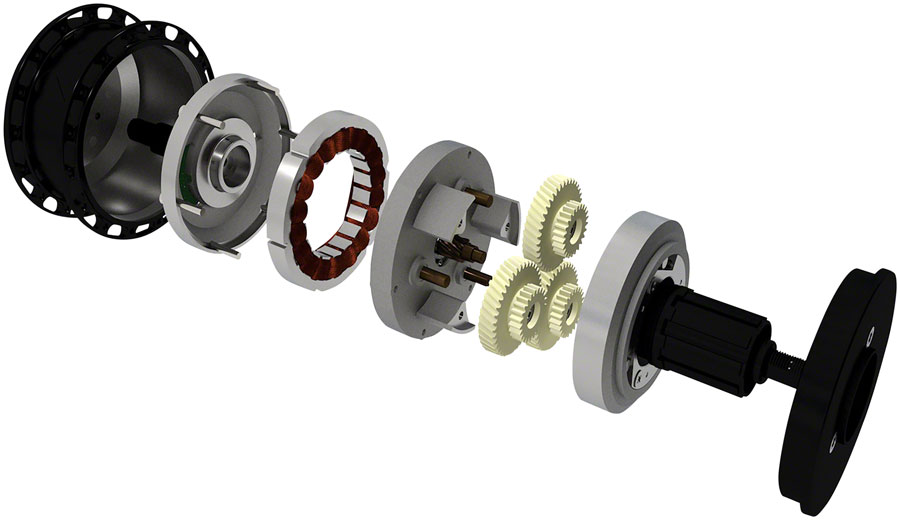 MAHLE Smartbike Systems X35 Ebike Hub Motor Class 1, 20mph, 90 deg axle, Black