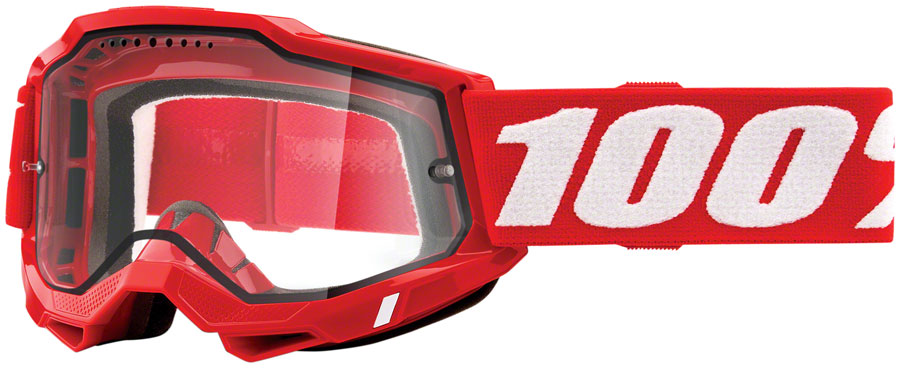 100% Accuri 2 Enduro Goggles - Red/Clear Vent Dual Lens