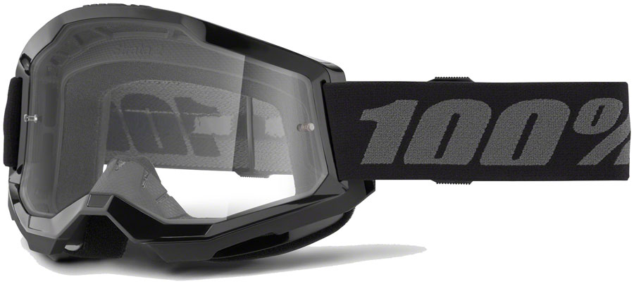 100% Strata 2 Goggles - Black/Clear






