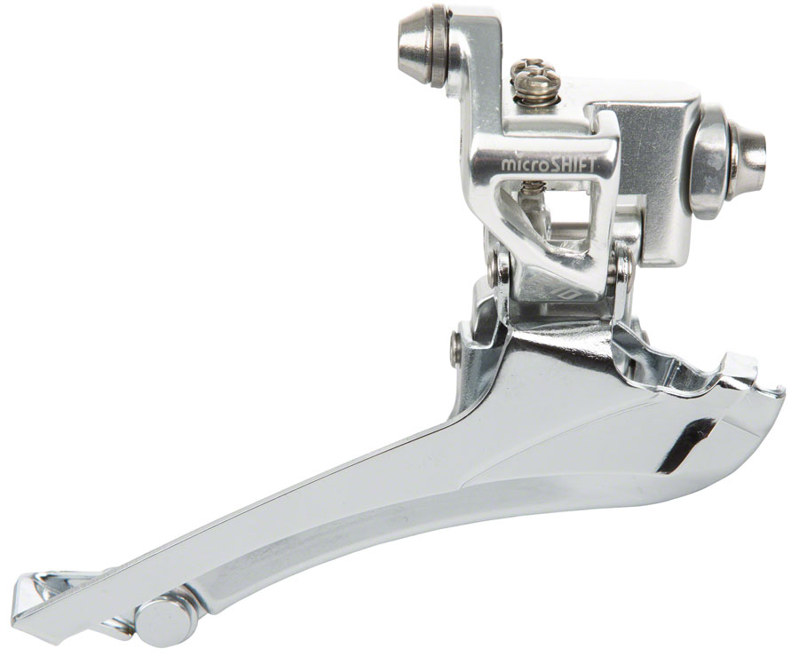 microSHIFT R10 Front Derailleur - 10-Speed, Double, 56t Max, Braze-on, Shimano Compatible, Silver






