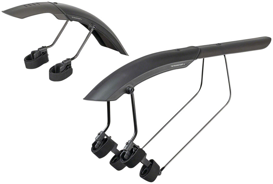 Topeak Tetrafender M1 and M2 Fender Set -Strap-on, Front and Rear, Black 