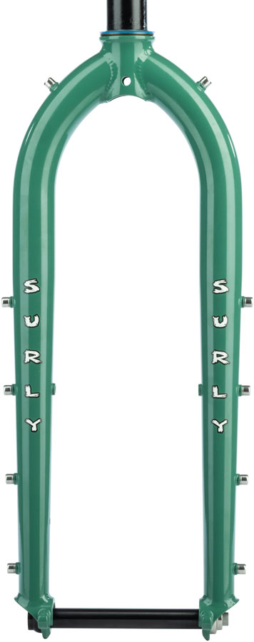 Surly Dinner Fork - 27.5", 15x110mm Thru-Axle, 1-1/8" Straight Steerer, 420mm Axle To Crown, Steel, Illegal Smile Green