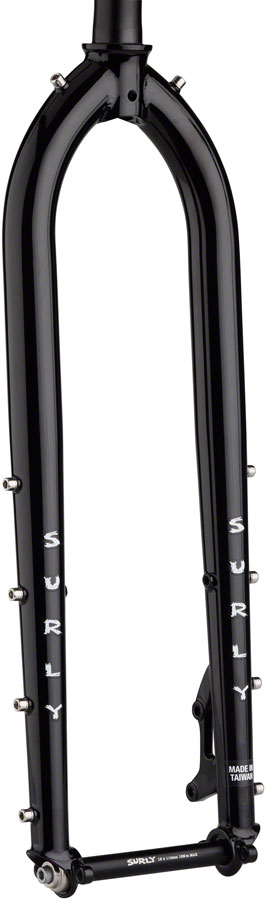 Surly Dinner Fork - 29", 15x110mm Thru-Axle, 1-1/8" Straight Steerer, 485mm Axle to Crown, Steel, Black 