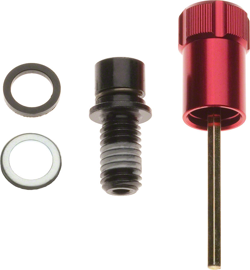 RockShox Rebound Adjuster Knob/Bolt Kit, Aluminum Red, Short 