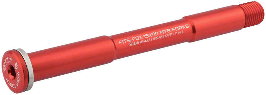 Wolf Tooth FOX 15mm x 110mm Thru Axle Red Thru Axle Thru Axles