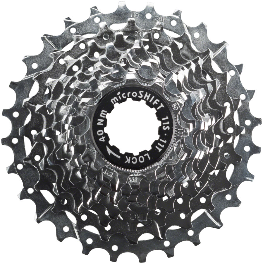 microSHIFT H11 Cassette - 11 Speed, 11-28t, Silver, Chrome Plated 
