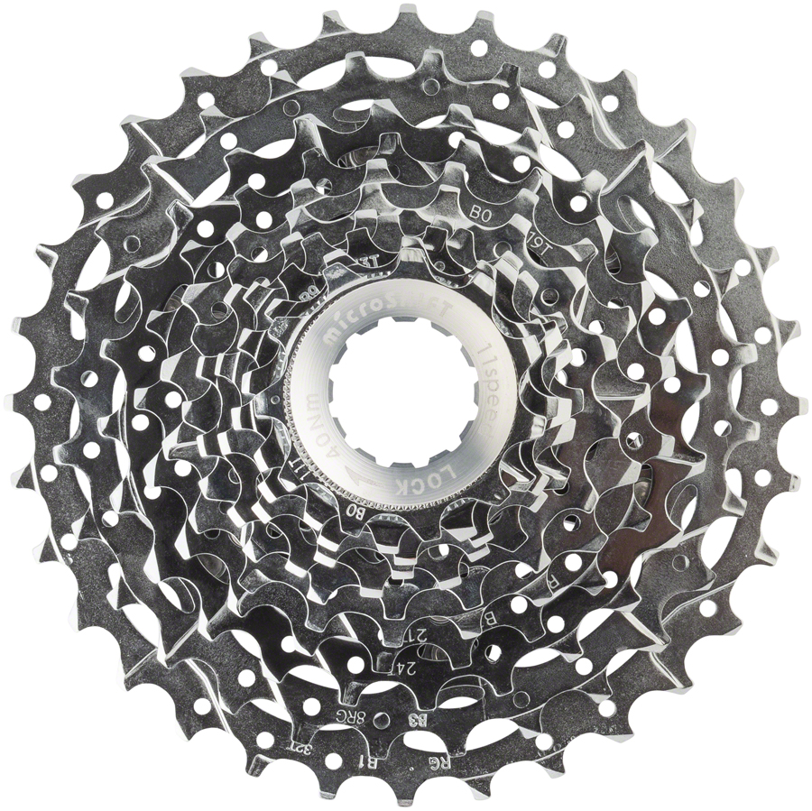 microSHIFT G11 Cassette - 11 Speed, 11-32T, Silver, Chrome Plated, With Spider 