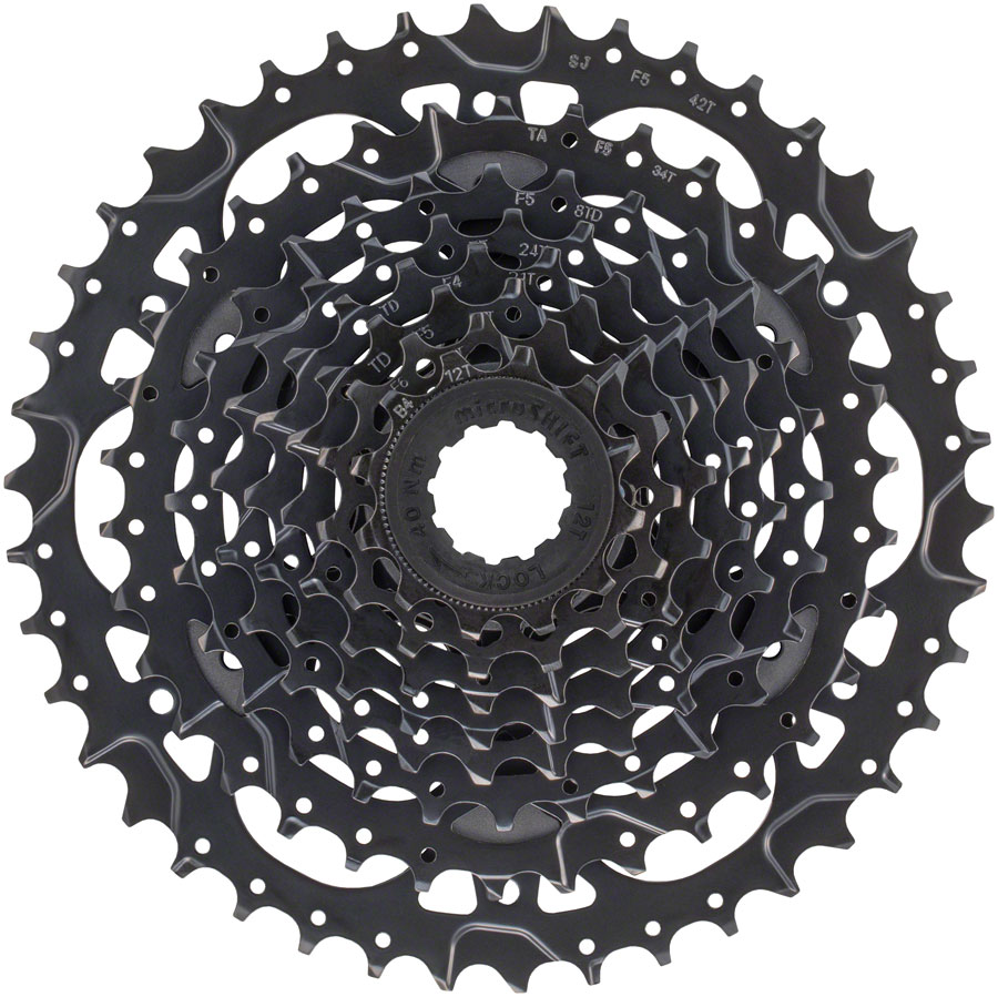 microSHIFT Acolyte Cassette - 8 Speed, 12-42t, Black, ED Coated 