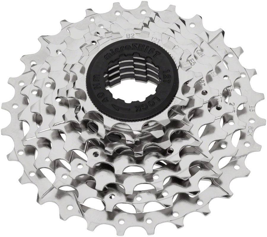 microSHIFT H07 Cassette - 7 Speed, 12-28t, Silver, Nickel Plated 
