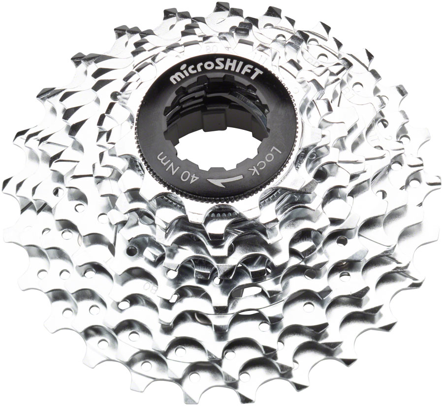 microSHIFT G10 Cassette - 10 Speed, 11-25t, Silver, Chrome Plated, With Spider 