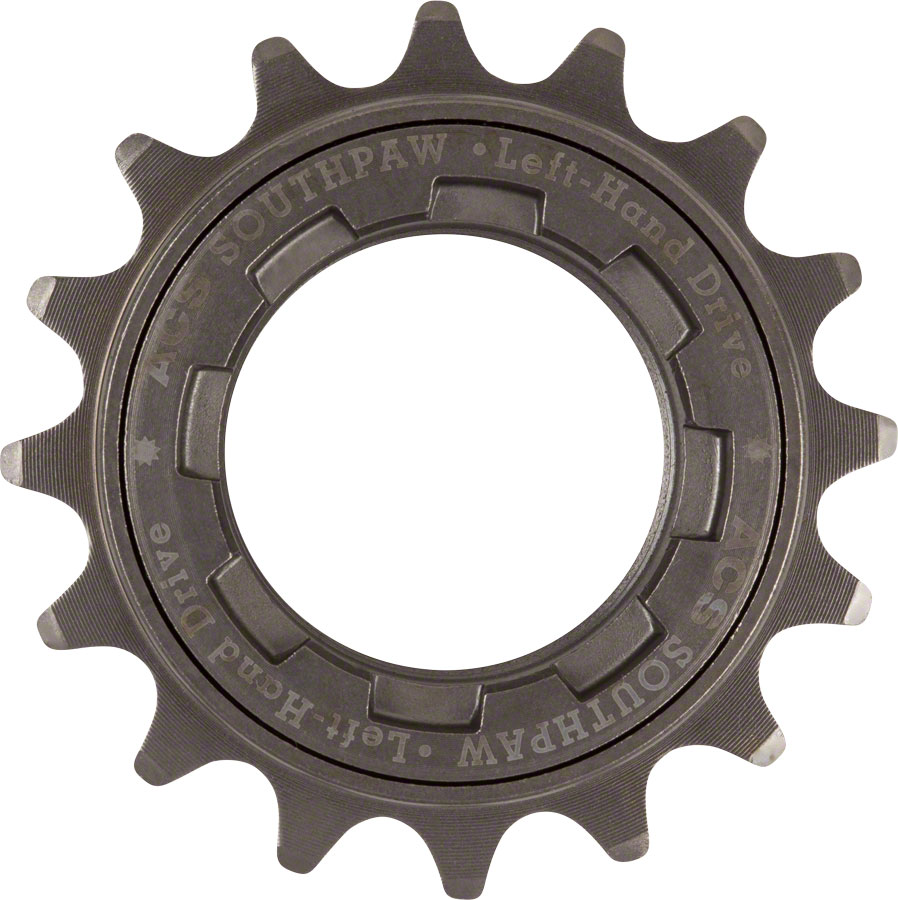 ACS Southpaw Freewheel - 16t, Gun Metal, For Left Hand Drive 