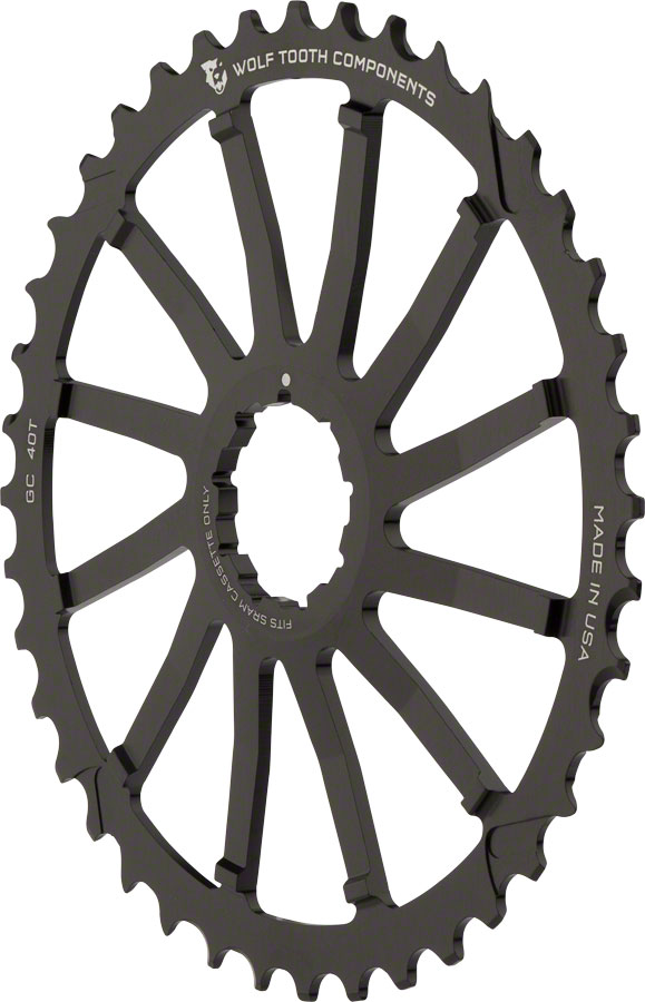 Wolf Tooth Components 40T GC cog for SRAM 11-36 10-speed Cassettes, Black