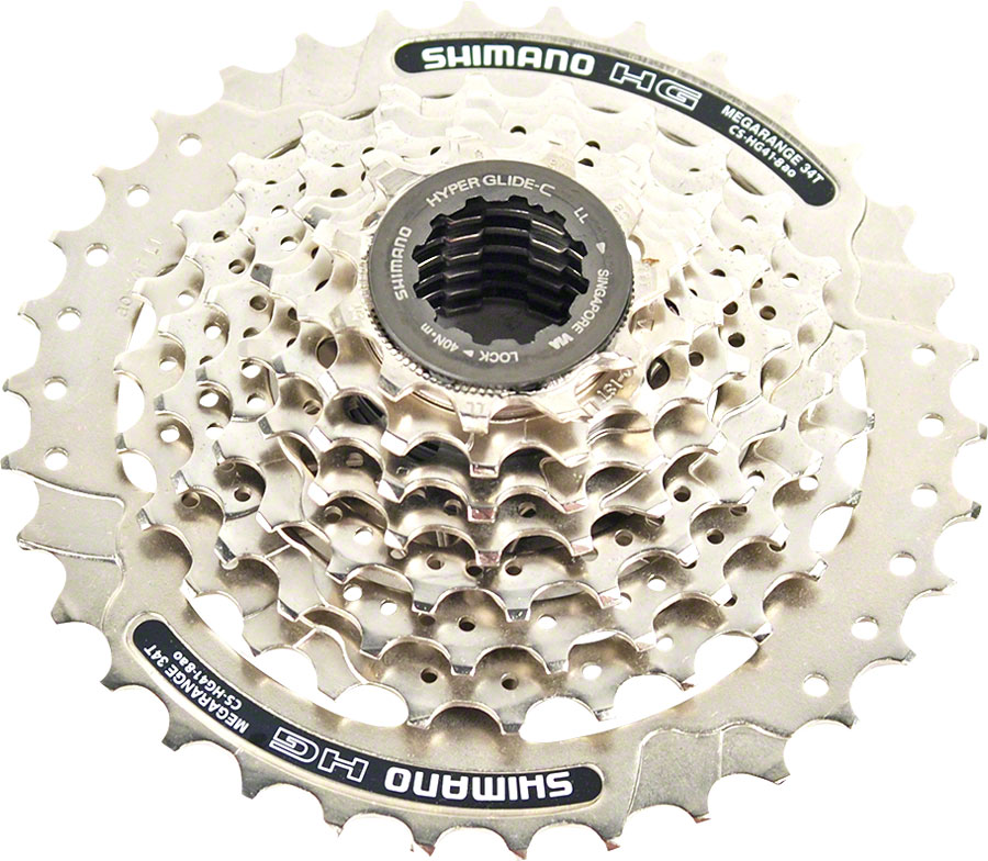 Shimano CS HG41 Cassette 8 Speed 11 34t Silver Mega Range Bikeparts.Com